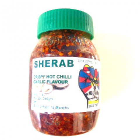 Sherab Crispy Hot Chilli Garlic Flavor 260gms Veg