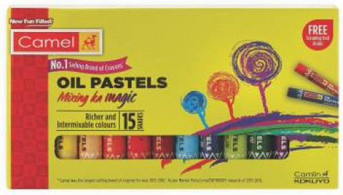Camel Oil Pastels 15 Shades With Drawing Pencil