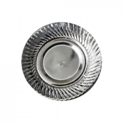 Disposable Paper Plate (Silver, Small Size) - 1 Pieces