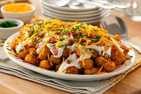 Loaded Tater Tots-Coffee house