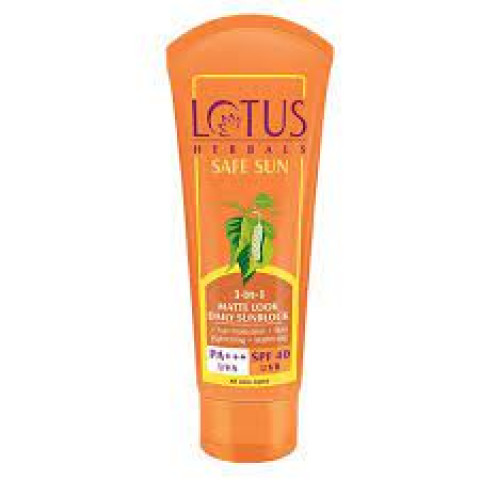 Lotus Herbals Safe Sun 3-In-1 Matte Look Daily Sun Block PA+++ - SPF 40, 50 g