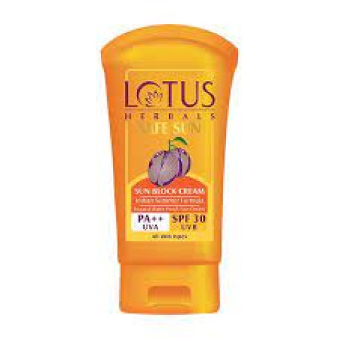 Lotus Herbals Safe Sun Sun Block Cream PA++ - SPF 30, 50 g