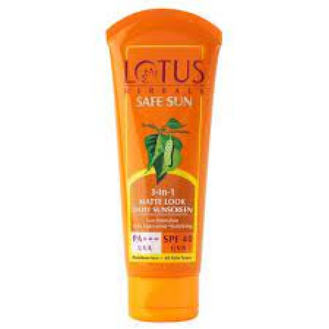 Lotus Herbals Safe Sun 3-In-1 Matte Look Daily Sunscreen PA+++ - SPF 40, 100 g
