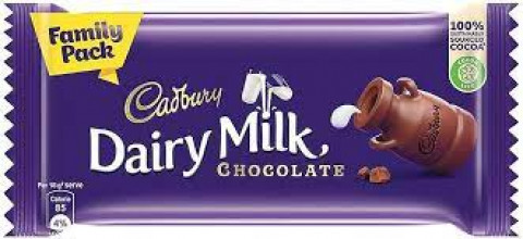 Cadbury Dairy Milk Chocolate Bar Family Pack, 130g