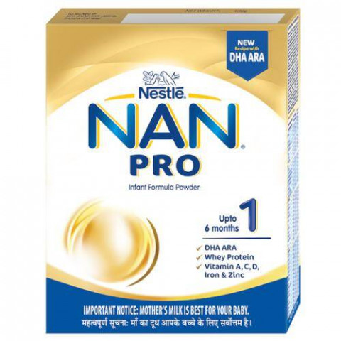 Nestle Nan Pro 1 Infant Formula Powder - Upto 6 months, Stage 1, 400 g Bag-In-Box