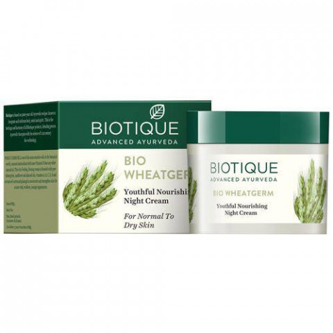 BIOTIQUE Bio Wheatgerm - Youthful Nourishing Night Cream For Normal To Dry Skin, 50 g Carton