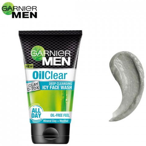 Garnier Men Oil Clear Clay D-Tox Deep Cleansing Icy Face Wash, 100 g 