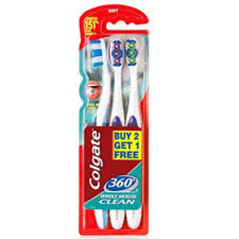 Colgate Toothbrush 360 Degree Whole Mouth Clean - 3 Piece