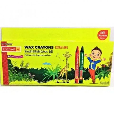 Camel Wax Crayons Extra Long 24 Shades