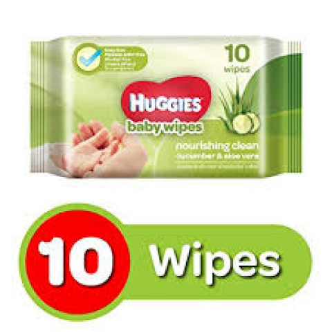 Huggies-Cucumber and Aloe Vera Baby Wipes (10 Wipes)