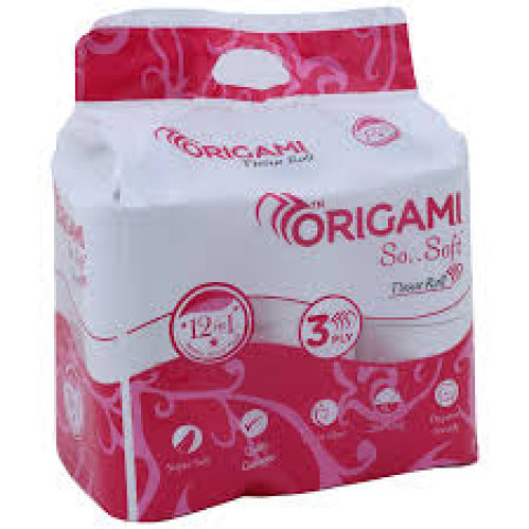 Origami- So Soft 3 Ply Tissue Rolls - 160 Pulls (Pack of 12)