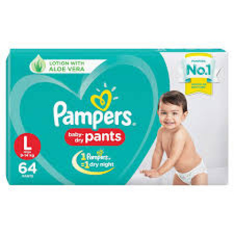 Pampers-New Diaper Pants, Large, 64 Pants