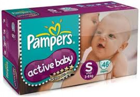 Pampers-Active Baby Diapers, Small, 46 Diapers