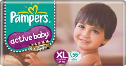 Pampers- Active Baby Extra Large Size (XL) 56 Diapers 