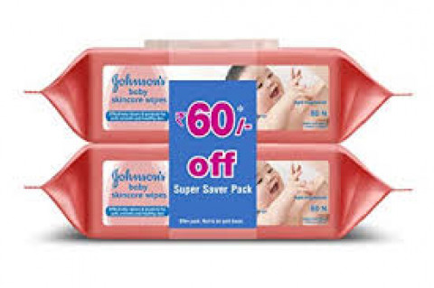 Johnson's-Baby Skincare Wipes 80 N of 2 Super Saver Pack 