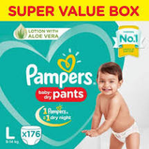 Pampers-New Diaper Pants Monthly Box Pack, L, 176 Count