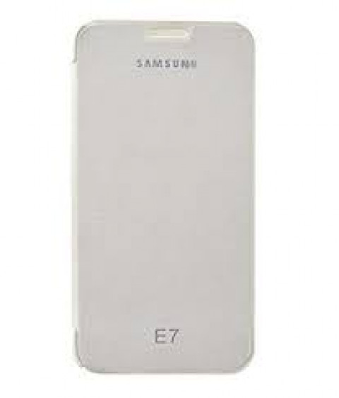 Samsung-Galaxy E7 Flip Wallet Cover (White) EF-WE700BWEGIN