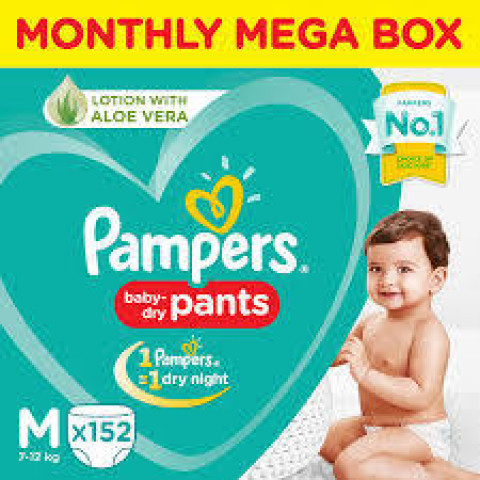 Pampers- New Diaper Pants Monthly Box Pack, Medium, 152 Pants