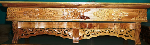 Ladakhi Wood Carved Table (Chokste), Pair