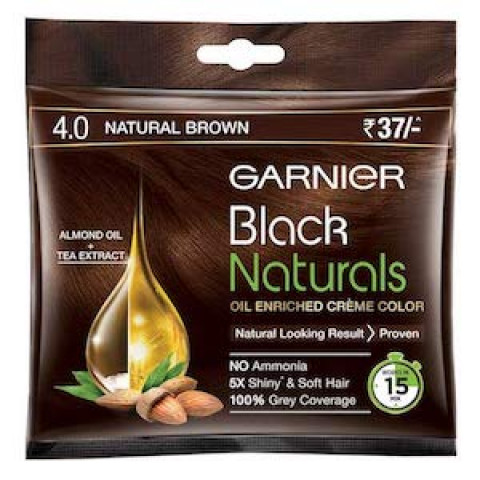 Garnier Black Naturals Shade 4 (20ml + 20g)(Natural Brown)