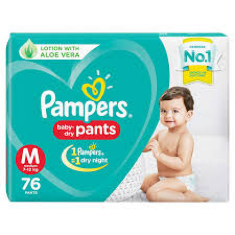 Pampers-New Diaper Pants, Medium (M), 76 Pants